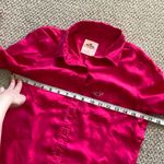 Hollister  100% Silk Button Down Shirt Hot Pink Business Casual Size Small EUC Photo 4