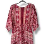 Johnny Was  Cardinal Printed Scallop Hem‎ Floral Print Midi Dress in Pink Size L Photo 6
