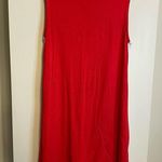Pull & Bear  Red Tank Top Dress with White Stripe on Down the Sides Size Medium Photo 2