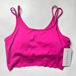 Danskin Scallop Hem Womens Thin Double Strap Crop Tank Luminous Pink Sz L Photo 3