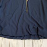 T Tahari Zip Up Blouse Navy Blue Sz XS NWT Photo 2