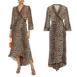 Ganni  Printed Georgette Wrap Dress Photo 1