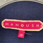 Manoush French Designer Navy Blue Gold Sequin Knit Sweater Jacket Blazer large Photo 1