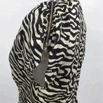 Walter Baker Walter by  Black Cream Zebra Print Silk Zip Front Blouse Size XS Photo 3