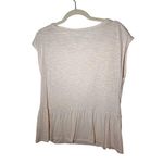 Banana Republic  Size M Medium Malibu T-Shirt Tee Oatmeal Cap Sleeve Drop Waist Photo 3