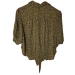Free People  Women's Large Animal Print Tie Front Button Down Shirt‎ Top Photo 1