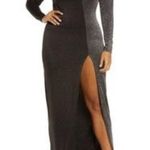 Naked Wardrobe  Colorblock Glow Off Black Silver Sparkle Cut Out Dress Photo 0