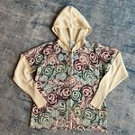 Chadwick's Womens Floral Pink Blue Cream Full Zip ACrylic Wool Blend Hoodie XL Photo 4