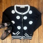 Women’s Queen Drama Black and White Polka Dot Cardigan Photo 0