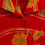 EUC Vintage Spenser‎ Jeremy women’s red orange floral silk button blouse top 10 Photo 3