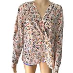 CAbi Marni Abstract Print Long Sleeve Popover Blouse Women’s Size Medium Photo 1