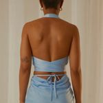 Peppermayo  blue wrap halter top Photo 1