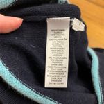 Loft  Floral Crew Neck Long Sleeve Sweater Women's Size M Navy Blue‎ Wool Mohair Photo 4