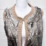 Ann Taylor Vest Women Brown Faux Fur Open Front Knit Size L P Photo 1
