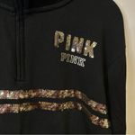 PINK - Victoria's Secret victoria’s secret pink bling sequin quarter zip sweatshirt size small Photo 1