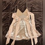 Cream colored velvet dress. Size M worn once like new condition! Size M Photo 2