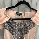 Bebe  Peach Embroidered Bib Drape High Low Top Cap Sleeve 2010s Women’s Size 0 Photo 1