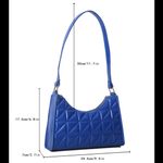 SheIn Quilted Pattern Baguette Shoulder Bag Blue Photo 11