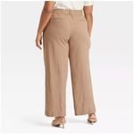 A New Day Women's Tan Pleated Wide Leg Pants Elastic Waist Size 16 Photo 1