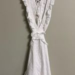 Hello Molly  Weekly Sweetness Dress Plunging Neck Lack Up Back White New Small 4 Photo 2