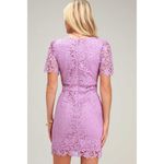 Lulus NWT Sweetie Lavender Purple Floral Lace Short Sleeve Mini Dress Photo 1