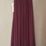 NWT REVELRY Lily Chiffon Bridesmaid Dress in Merlot Size 12 Red Photo 5