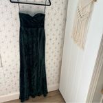 NBD  Spanish Moss Gown Green Velvet Maxi Strapless Dress Photo 2