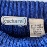 Vintage Cacharel Cobalt Blue Cotton Crewneck Sweater Size Medium 80s 90s Photo 5