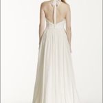 David's Bridal Davids bridals Galina halter ivory tie back wedding dress *needs dry cleaning* Photo 2