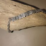 Brighton Bracelet Filigree Rectangular Link Silver Tone Heart Chain Extension Photo 3