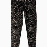 Topshop black paisley on pink stretch knit legging womens size 6 holiday dressy Photo 0