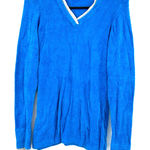 Exofficio size small‎ long sleeve v neck sweater blue 100% nylon super soft Photo 0