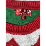To Be Jolly Christmas Sweater Womens Size XL Santa Body Crew Neck‎ Long Sleeve Green Photo 3