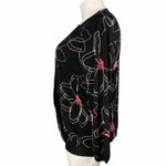 Alfani Womens Blouse Top Faux Wrap Floral Print Long Sleeves Black White Pink M Photo 9