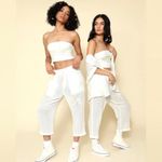 Boys Lie NEW Revolve Off-White Embroidered Baseball Pant Size Small Photo 1