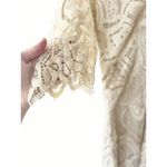 Johnny Was Cream Crochet Lace 3/4 Sleeve V-Neck A-Line Mini Dress Size Small Photo 3