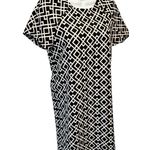 ZARA  Basic Geometric Black White Dress Sz L Short Sleeve Boxy Fit Business Photo 3