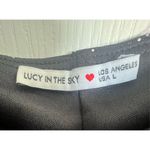 Lucy in the Sky Black Square Neckline Sparkly Ruched Fitted Mini Dress Photo 2