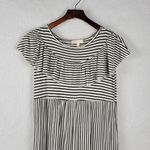 Hailey & Co. Womens Maternity Dress L White Black Striped Ruffled Maxi Tiered Photo 10