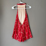 Missguided  sz M red lace halter romper‎ Photo 4