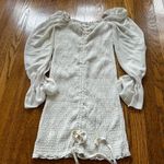 Princess Polly  White Babydoll Dress with Bishop Sleeves Photo 0