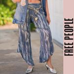 Free People  flare pants wide-leg cropped printed elastic waist boho XS Photo 6