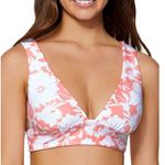 Raisin's Reversible Pink White Floral Bikini Swim Top Size L Photo 3