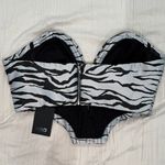 NBD NWT Silver/Black Zebra Corset Top Photo 3