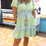 Anthropologie NWT by The Somerset Mini in Mint Embroidered Linen Dress S Photo 4