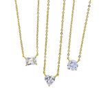 Boutique NEW Minimalist Gold Necklace with Simulated Diamond Emerald Cut Pendant, 16-18” Photo 2