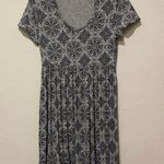 Grey Floral Design Dress Gray Size M Photo 0