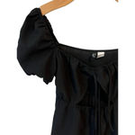 H&M Divided Mini Dress Womens Small Black Short Puff Sleeve Scoop Key Hole Neck Photo 1