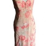 Vintage Y2K Faith Love & Passion peach and coral floral sheath midi dress Orange Size M Photo 0