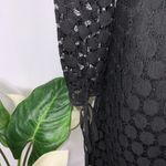 Solitaire  Black Crochet Lace 1/2” Sleeve Casual Career Party Shift Dress Small Photo 9